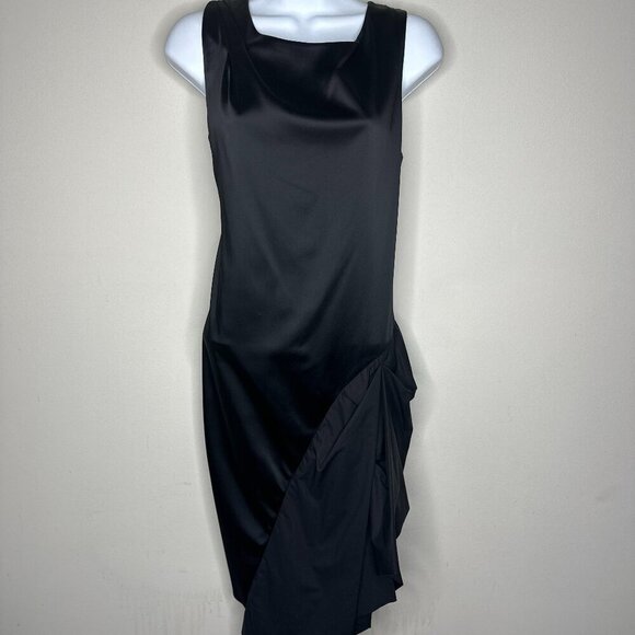 Vera Wang Lavendar Label Womens Asymmetrical Cocktail Dress in Black Size 4 - Picture 1 of 9